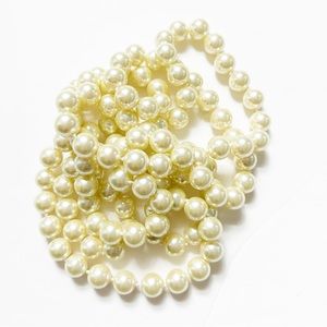 heavy extra long faux pearl strand continuous elegant fabulous